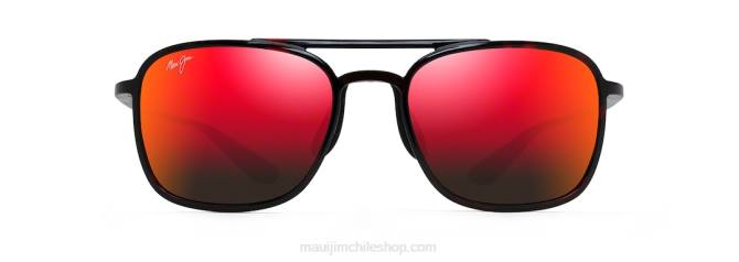 4DRP107 tortuga roja y negra/lava hawaiana gafas de sol estilo aviador polarizadas keokea Maui Jim