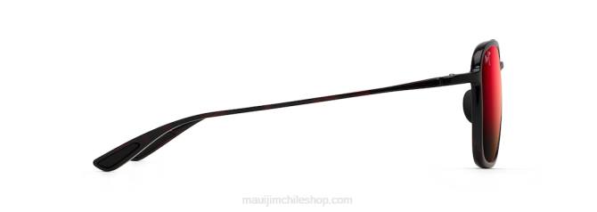 4DRP107 tortuga roja y negra/lava hawaiana gafas de sol estilo aviador polarizadas keokea Maui Jim