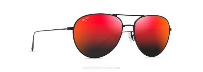 4DRP13 negro mate/lava hawaiana gafas de sol estilo aviador polarizadas walaka Maui Jim