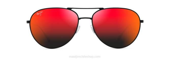 4DRP13 negro mate/lava hawaiana gafas de sol estilo aviador polarizadas walaka Maui Jim