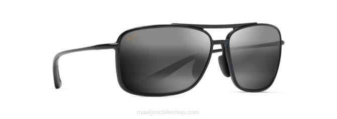 4DRP163 negro brillo/gris neutro lentes de sol tipo aviador polarizados gap de kaupo Maui Jim