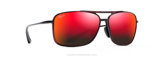 4DRP166 tortuga roja y negra/lava hawaiana lentes de sol tipo aviador polarizados gap de kaupo Maui Jim