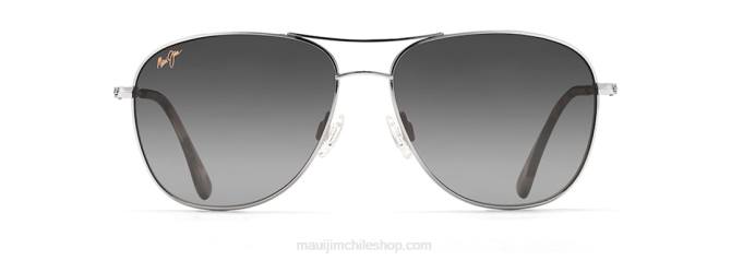 4DRP198 plateado/gris neutro lentes de sol tipo aviador polarizados cliff house Maui Jim