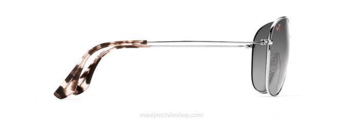 4DRP198 plateado/gris neutro lentes de sol tipo aviador polarizados cliff house Maui Jim
