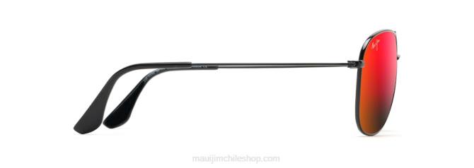 4DRP203 negro brillante/lava hawaiana lentes de sol tipo aviador polarizados cliff house Maui Jim