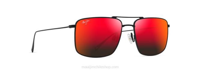 4DRP21 negro mate/lava hawaiana lentes de sol estilo aviador polarizados aeko Maui Jim