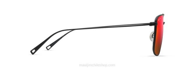 4DRP21 negro mate/lava hawaiana lentes de sol estilo aviador polarizados aeko Maui Jim