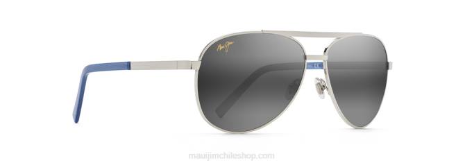 4DRP238 plateado/gris neutro lentes de sol estilo aviador polarizados seacliff Maui Jim