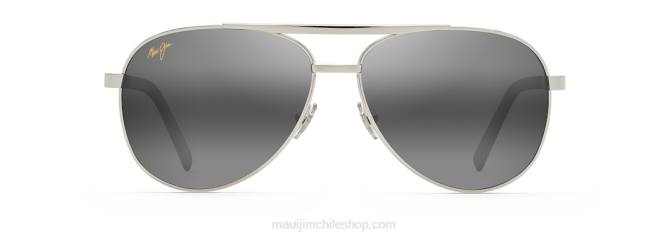 4DRP238 plateado/gris neutro lentes de sol estilo aviador polarizados seacliff Maui Jim