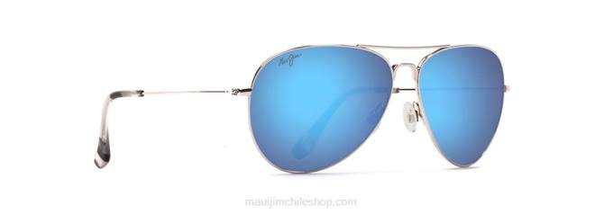 4DRP316 plata/azul hawaii gafas de sol tipo aviador polarizadas mavericks Maui Jim