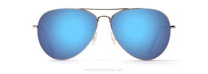 4DRP316 plata/azul hawaii gafas de sol tipo aviador polarizadas mavericks Maui Jim