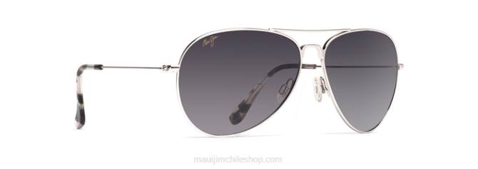 4DRP317 plateado/gris neutro gafas de sol tipo aviador polarizadas mavericks Maui Jim