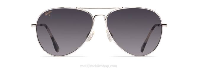 4DRP317 plateado/gris neutro gafas de sol tipo aviador polarizadas mavericks Maui Jim