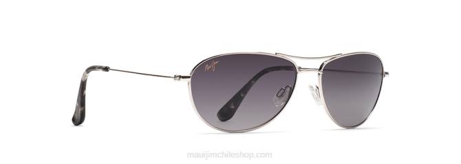 4DRP327 plateado/gris neutro gafas de sol tipo aviador polarizadas baby beach Maui Jim