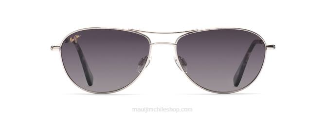 4DRP327 plateado/gris neutro gafas de sol tipo aviador polarizadas baby beach Maui Jim