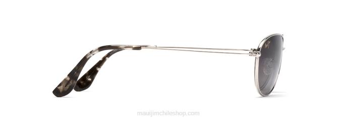 4DRP327 plateado/gris neutro gafas de sol tipo aviador polarizadas baby beach Maui Jim