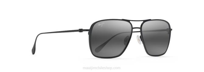 4DRP360 negro mate/gris neutro gafas de sol estilo aviador polarizadas con ajuste asiático de las playas Maui Jim