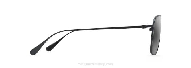 4DRP360 negro mate/gris neutro gafas de sol estilo aviador polarizadas con ajuste asiático de las playas Maui Jim