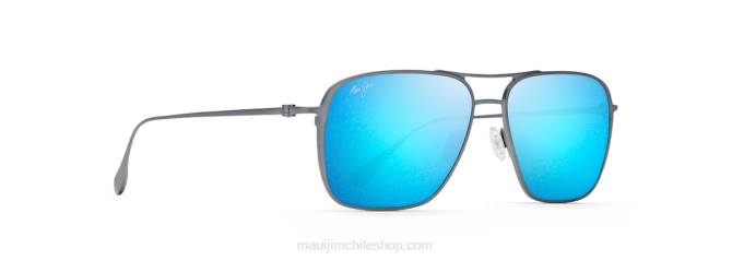 4DRP361 paloma gris/azul hawaii gafas de sol estilo aviador polarizadas con ajuste asiático de las playas Maui Jim