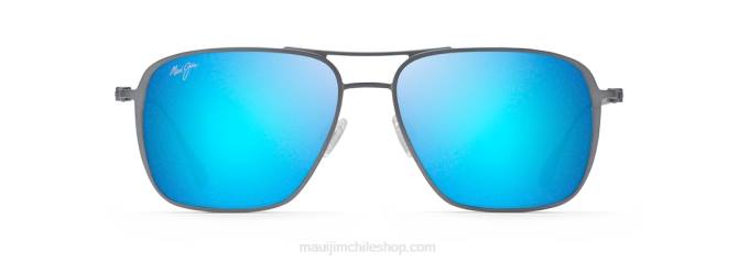 4DRP361 paloma gris/azul hawaii gafas de sol estilo aviador polarizadas con ajuste asiático de las playas Maui Jim