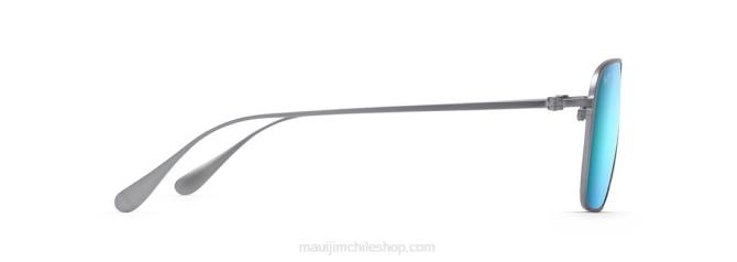 4DRP361 paloma gris/azul hawaii gafas de sol estilo aviador polarizadas con ajuste asiático de las playas Maui Jim