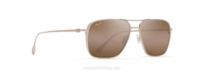 4DRP362 oro satinado/bronce hcl gafas de sol estilo aviador polarizadas con ajuste asiático de las playas Maui Jim