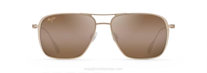 4DRP362 oro satinado/bronce hcl gafas de sol estilo aviador polarizadas con ajuste asiático de las playas Maui Jim