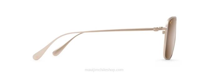 4DRP362 oro satinado/bronce hcl gafas de sol estilo aviador polarizadas con ajuste asiático de las playas Maui Jim