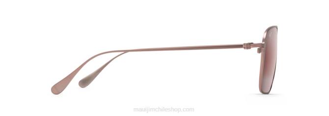 4DRP364 marrón rojo satinado/rosa gafas de sol estilo aviador polarizadas con ajuste asiático de las playas Maui Jim