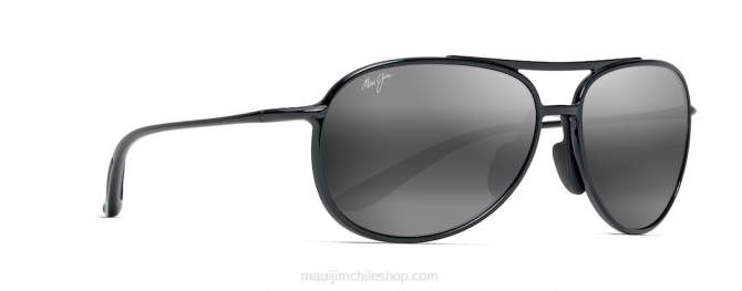 4DRP380 negro brillo/gris neutro gafas de sol estilo aviador polarizadas puente alelele Maui Jim