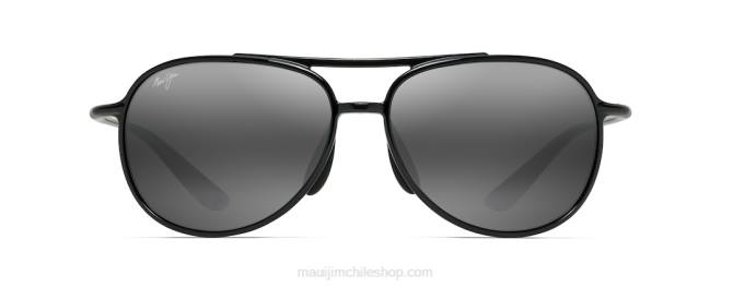 4DRP380 negro brillo/gris neutro gafas de sol estilo aviador polarizadas puente alelele Maui Jim