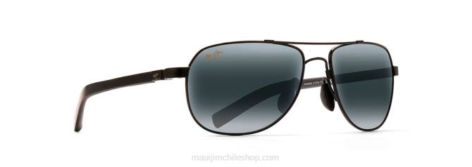 4DRP387 negro brillante/gris neutro anteojos de sol tipo aviador con protección de barandillas Maui Jim
