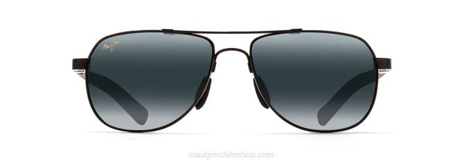 4DRP387 negro brillante/gris neutro anteojos de sol tipo aviador con protección de barandillas Maui Jim