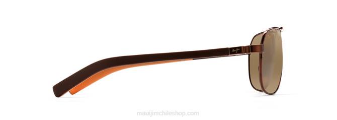 4DRP389 cobre brillo metalizado/bronce hcl anteojos de sol tipo aviador con protección de barandillas Maui Jim