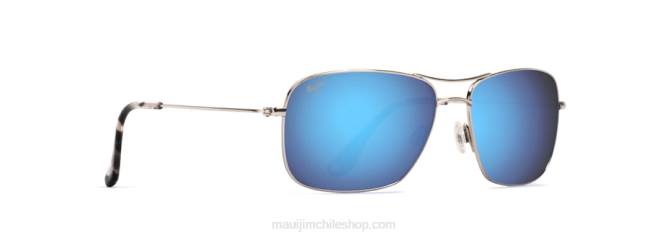 4DRP412 plata/azul hawaii gafas de sol de aviador polarizadas wiki wiki Maui Jim