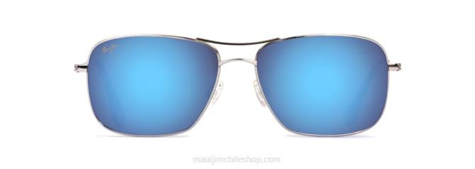 4DRP412 plata/azul hawaii gafas de sol de aviador polarizadas wiki wiki Maui Jim