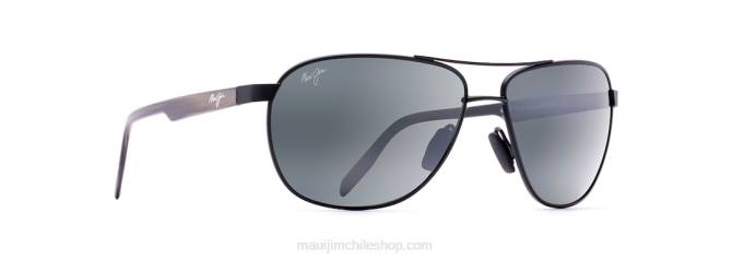 4DRP421 negro mate/gris neutro gafas de sol estilo aviador polarizadas Castles Maui Jim