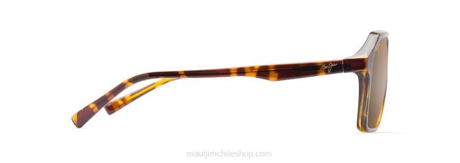 4DRP49 tortuga con interior ámbar/bronce hcl gafas de sol estilo aviador polarizadas con cuñas Maui Jim