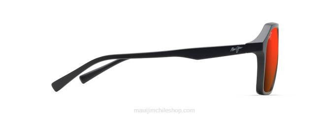 4DRP50 negro mate/lava hawaiana gafas de sol estilo aviador polarizadas con cuñas Maui Jim