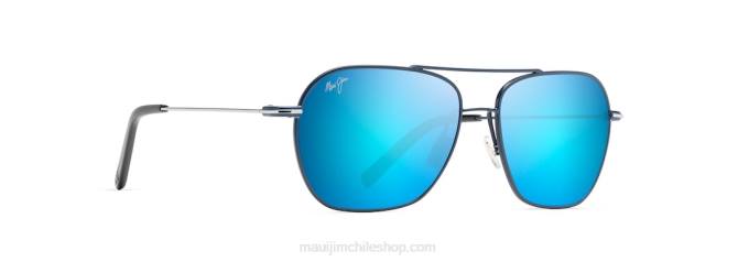 4DRP63 azul marino oscuro con franja plateada/azul hawaii gafas de sol estilo aviador polarizadas Maui Jim