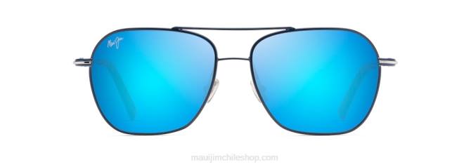 4DRP63 azul marino oscuro con franja plateada/azul hawaii gafas de sol estilo aviador polarizadas Maui Jim