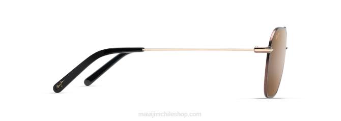 4DRP64 marrón oscuro con franja dorada/bronce hcl gafas de sol estilo aviador polarizadas Maui Jim