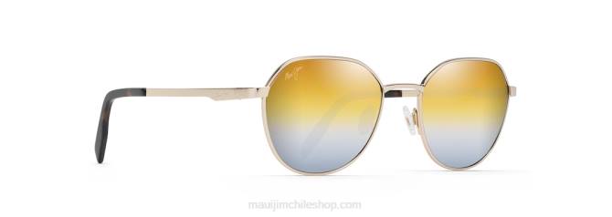 4DRP128 metal dorado/espejo dual dorado a plateado gafas de sol clásicas polarizadas hukilau Maui Jim