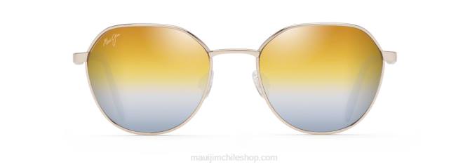 4DRP128 metal dorado/espejo dual dorado a plateado gafas de sol clásicas polarizadas hukilau Maui Jim