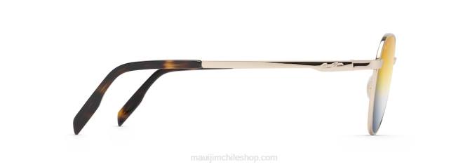 4DRP128 metal dorado/espejo dual dorado a plateado gafas de sol clásicas polarizadas hukilau Maui Jim