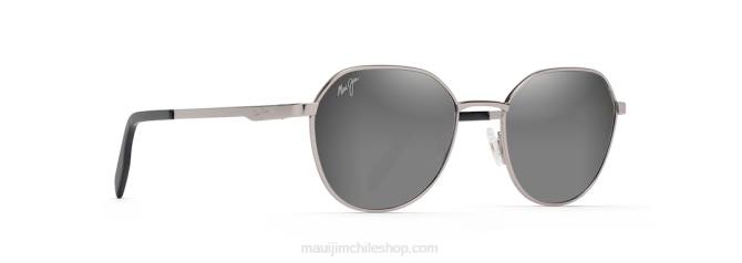 4DRP129 metal gris/espejo doble plateado a negro gafas de sol clásicas polarizadas hukilau Maui Jim