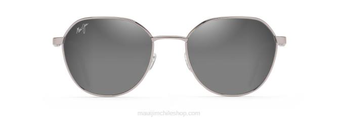 4DRP129 metal gris/espejo doble plateado a negro gafas de sol clásicas polarizadas hukilau Maui Jim