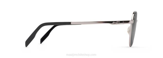 4DRP129 metal gris/espejo doble plateado a negro gafas de sol clásicas polarizadas hukilau Maui Jim