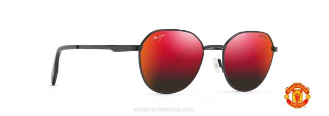 4DRP130 negro mate/lava hawaiana gafas de sol clásicas polarizadas hukilau Maui Jim