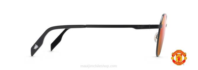 4DRP130 negro mate/lava hawaiana gafas de sol clásicas polarizadas hukilau Maui Jim